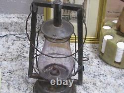 VINTAGE S. G. & L. C9 RAILROAD LANTERN WithLAVENDER GLOBE