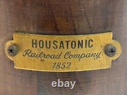 VNTG HOUSATONIC RAILROAD CO 1852 Table Lamp Brass Wood DBL Light Source NO Shade