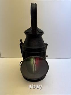 VTG Antique A. S & Co. Railroad Signal Lantern Handheld Kerosene lamp Red & Green
