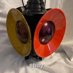 VTG Antique DRESSEL Railroad Lantern 4Way Switch Signal Train Light USA