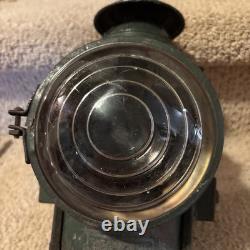 VTG Antique Dressed Railroad Carriage Lantern Lamp Single Lens Working
