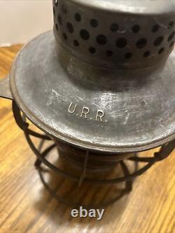 VTG Antique Dressel Arlington Union Railroad U. R. R. Blue Globe Railroad Lantern