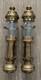VTG Carriage Brass & Glass Candle Lantern Railroad Car Train Wall Sconce Pr READ