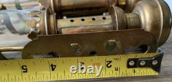 VTG Carriage Brass & Glass Candle Lantern Railroad Car Train Wall Sconce Pr READ
