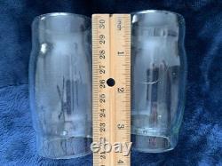 VTG Carriage Brass & Glass Candle Lantern Railroad Car Train Wall Sconce Pr READ