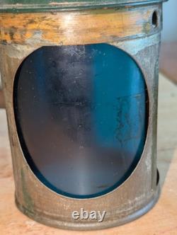 VTG Chapman Bros Brittish Railroad Signal Lamp Green WWII Three Colored Lens