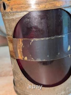 VTG Chapman Bros Brittish Railroad Signal Lamp Green WWII Three Colored Lens