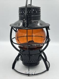 VTG DRESSEL ARLINGTON GNRY GREAT NORTHERN RAILROAD LANTERN With AMBER ETCHED GLOBE