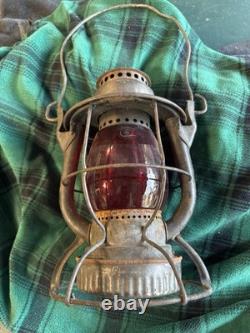VTG Dietz Vesta Railroad Lantern NYCS Stamped Matching Red Corning Cast Globe