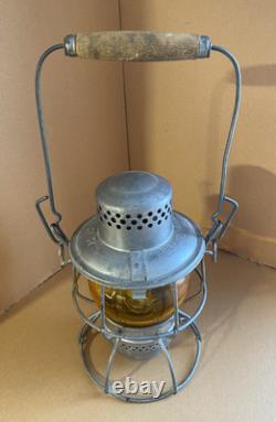 VTG Hiram L Piper No. 400 Kero Lamp CPR Railroad Lantern with Amber Globe