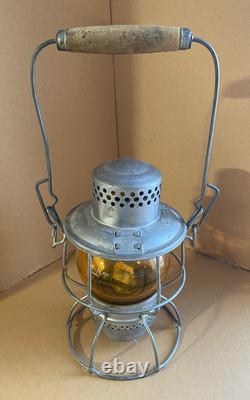 VTG Hiram L Piper No. 400 Kero Lamp CPR Railroad Lantern with Amber Globe VTG Hiram L Piper No. 400 Kero Lamp CPR Railroad Lantern with Amber Globe