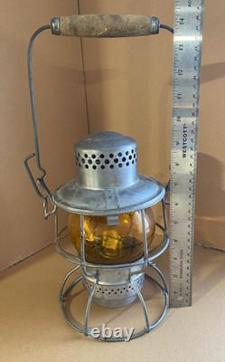 VTG Hiram L Piper No. 400 Kero Lamp CPR Railroad Lantern with Amber Globe