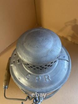 VTG Hiram L Piper No. 400 Kero Lamp CPR Railroad Lantern with Amber Globe