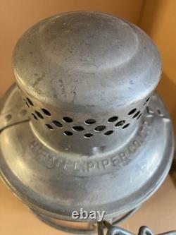 VTG Hiram L Piper No. 400 Kero Lamp CPR Railroad Lantern with Amber Globe