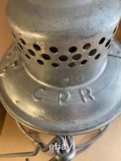 VTG Hiram L Piper No. 400 Kero Lamp CPR Railroad Lantern with Amber Globe