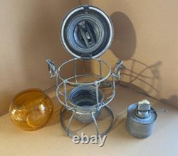 VTG Hiram L Piper No. 400 Kero Lamp CPR Railroad Lantern with Amber Globe