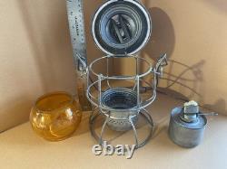 VTG Hiram L Piper No. 400 Kero Lamp CPR Railroad Lantern with Amber Globe