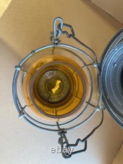 VTG Hiram L Piper No. 400 Kero Lamp CPR Railroad Lantern with Amber Globe