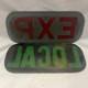 VTG RR Railroad Train Bus Subway Signal Lantern Lamp EXP & LOCAL Glass Lens Sign