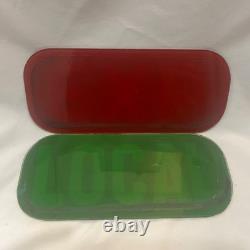 VTG RR Railroad Train Bus Subway Signal Lantern Lamp EXP & LOCAL Glass Lens Sign