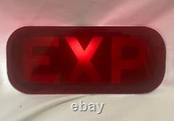 VTG RR Railroad Train Bus Subway Signal Lantern Lamp EXP & LOCAL Glass Lens Sign