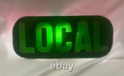 VTG RR Railroad Train Bus Subway Signal Lantern Lamp EXP & LOCAL Glass Lens Sign