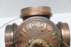 VTG Railfinders Handlan Railroad Table Switch Lamp #152 Antique Copper Finish