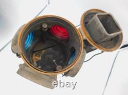 VTG The Non Sweating ADLAKE 4 WAY BLUE & RED Lenses RAILROAD Lantern Chicago -TF