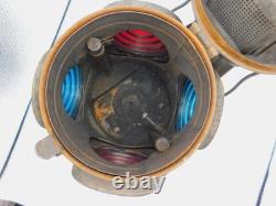 VTG The Non Sweating ADLAKE 4 WAY BLUE & RED Lenses RAILROAD Lantern Chicago -TF