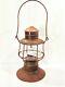 Vintage 1895 Patent Bell Bottom Railroad Lantern With Brass Top & Embossed Globe