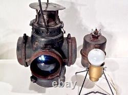 Vintage 1907 Patent Adams Westlake AT&SF Santa Fe Railroad Railway Signal Lamp
