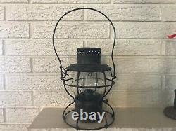 Vintage 1922 Handlan Pennsylvania Railroad Lantern Lamp With Etched Prr Globe