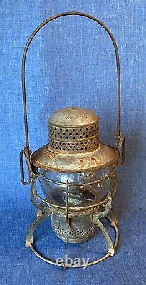 Vintage 1925 Armspear New York B&O Railroad Lantern Clear Globe Adlake Kero