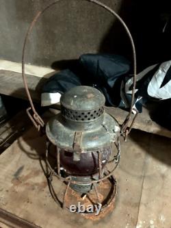 Vintage 1925 Railroad Oil Lamp (Red)