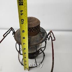 Vintage 1950 PR Adlake Kero Railroad Lantern with Glass Globe Fount Burner