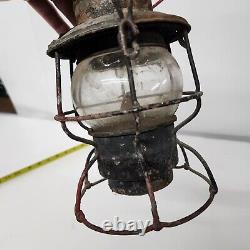 Vintage 1950 PR Adlake Kero Railroad Lantern with Glass Globe Fount Burner