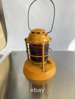 Vintage 1950s DIETZ Night Watch Railroad Lamp Lantern with Fresnel Red Glass Globe