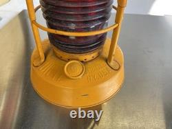 Vintage 1950s DIETZ Night Watch Railroad Lamp Lantern with Fresnel Red Glass Globe