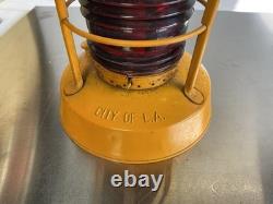 Vintage 1950s DIETZ Night Watch Railroad Lamp Lantern with Fresnel Red Glass Globe