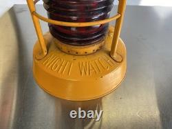 Vintage 1950s DIETZ Night Watch Railroad Lamp Lantern with Fresnel Red Glass Globe