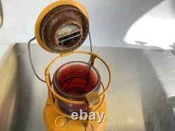 Vintage 1950s DIETZ Night Watch Railroad Lamp Lantern with Fresnel Red Glass Globe