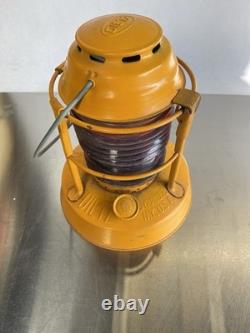 Vintage 1950s DIETZ Night Watch Railroad Lamp Lantern with Fresnel Red Glass Globe