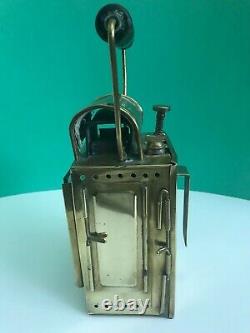 Vintage 1955 Brass German Carbide Railroad Conductors Lamp With Original Burner