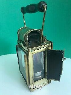 Vintage 1955 Brass German Carbide Railroad Conductors Lamp With Original Burner
