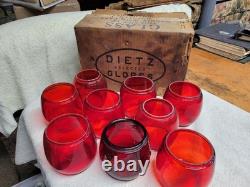 Vintage 1968 Dietz Railroad Globes Lot Of 9 Original Box #10 E And Others