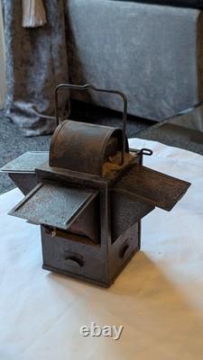 Vintage 3-way Railway Signal Oil Lamp Lantern with burner