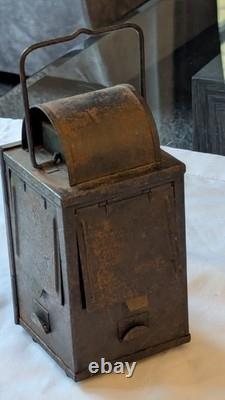 Vintage 3-way Railway Signal Oil Lamp Lantern with burner
