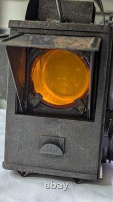 Vintage 3-way Railway Signal Oil Lamp Lantern with burner