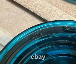 Vintage 4 NOS CORNING MADE IN U. S. A 5 D F. R. 1935 Blue Railroad Lamp Lens