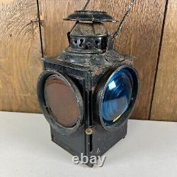 Vintage 4 Signal Railroad Signal Lantern Dressel Arlington NJ USA RR Light